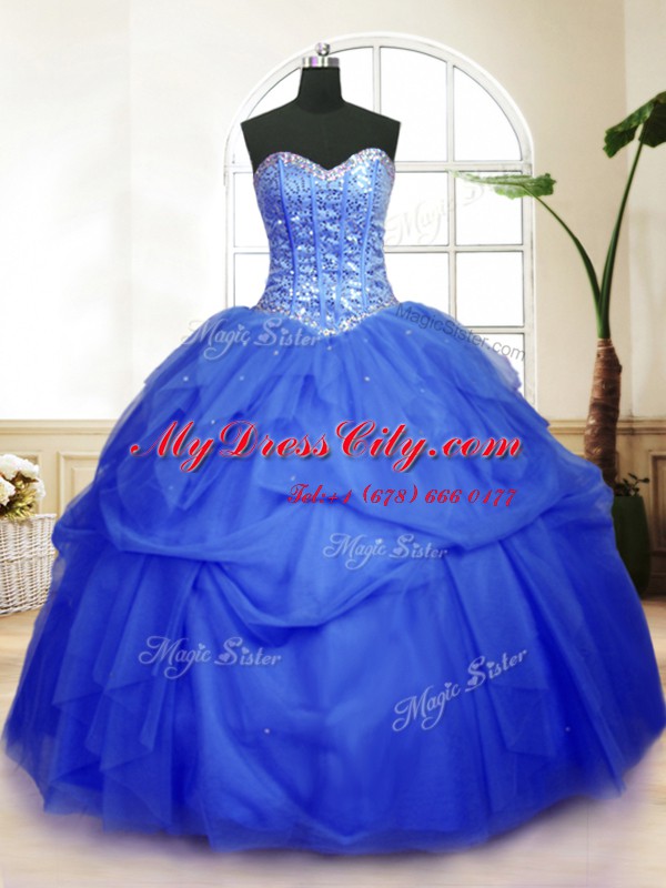 Unique Sleeveless Lace Up Floor Length Sequins and Pick Ups 15th Birthday Dress