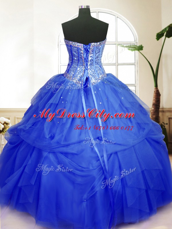 Unique Sleeveless Lace Up Floor Length Sequins and Pick Ups 15th Birthday Dress