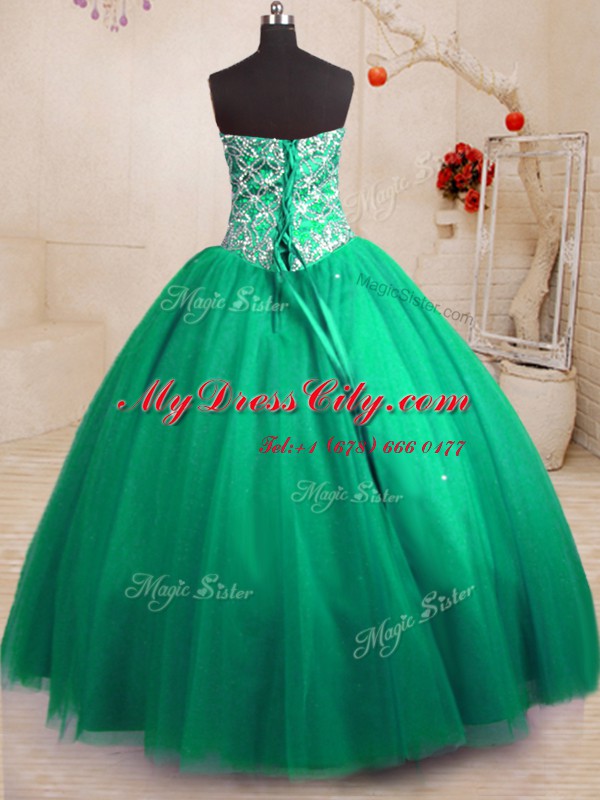 Trendy Sleeveless Beading Lace Up Quinceanera Dress