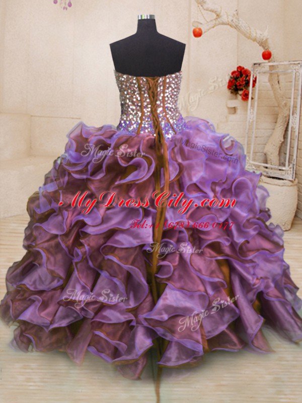 High Quality Floor Length Multi-color Quinceanera Dress Sweetheart Sleeveless Lace Up