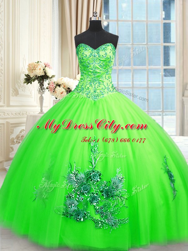 Ideal Sweetheart Sleeveless Lace Up Sweet 16 Dresses Tulle