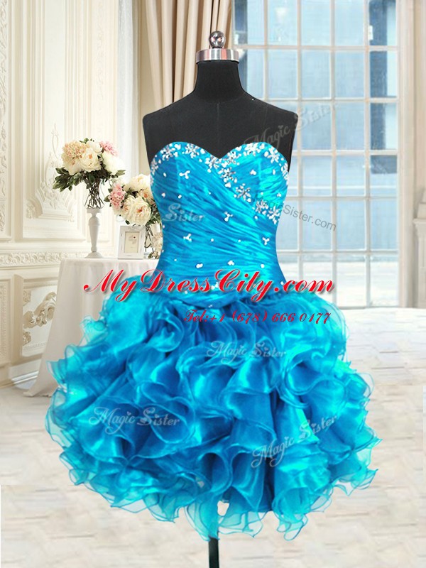 Four Piece Sleeveless Lace Up Floor Length Beading and Ruffles and Ruching 15 Quinceanera Dress