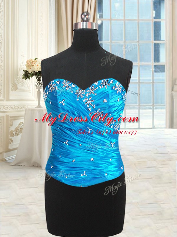 Four Piece Sleeveless Lace Up Floor Length Beading and Ruffles and Ruching 15 Quinceanera Dress