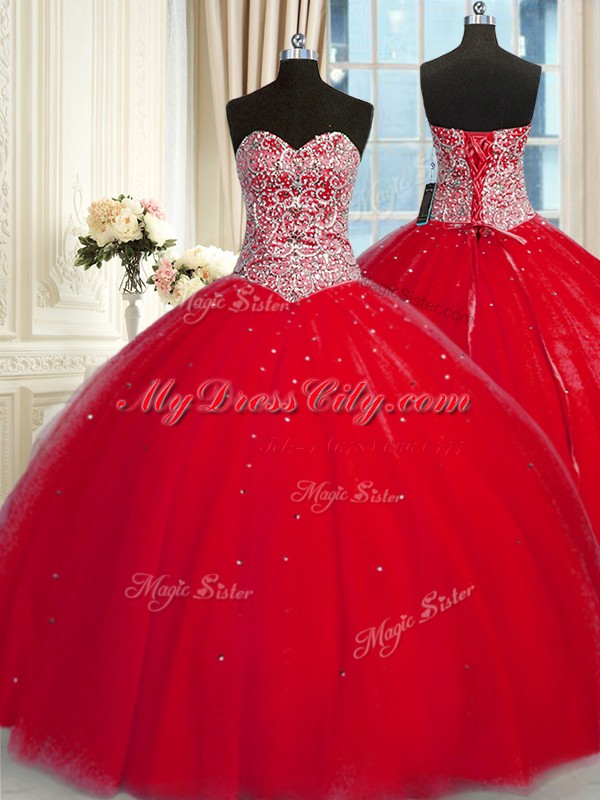 Halter Top Sleeveless Lace Up Beading and Sequins Sweet 16 Quinceanera Dress