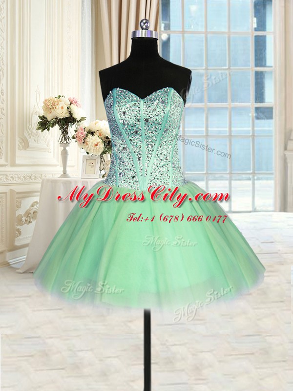 Three Piece Sweetheart Lace Up Beading Quinceanera Dress Sleeveless