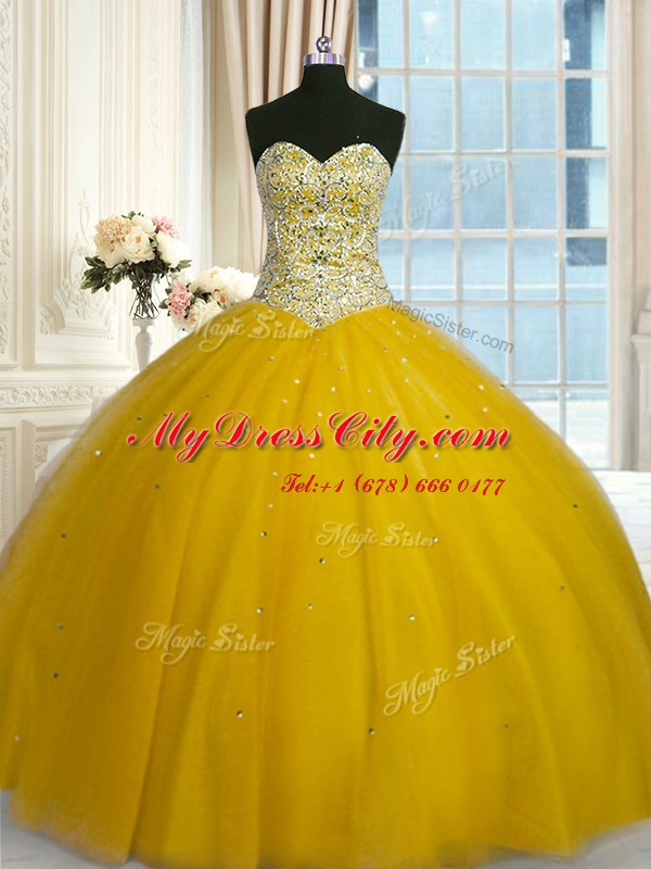 Sophisticated Sleeveless Lace Up Floor Length Beading and Sequins Sweet 16 Quinceanera Dress