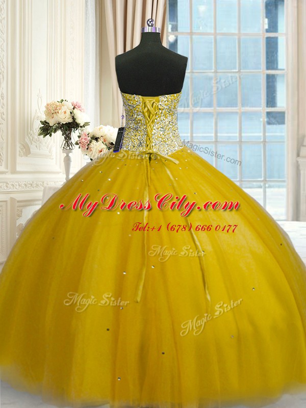 Sophisticated Sleeveless Lace Up Floor Length Beading and Sequins Sweet 16 Quinceanera Dress