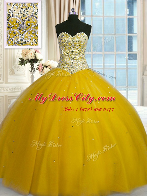 Sophisticated Sleeveless Lace Up Floor Length Beading and Sequins Sweet 16 Quinceanera Dress