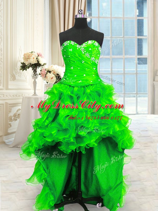 Flirting Four Piece Floor Length Three Pieces Sleeveless Quinceanera Dresses Lace Up