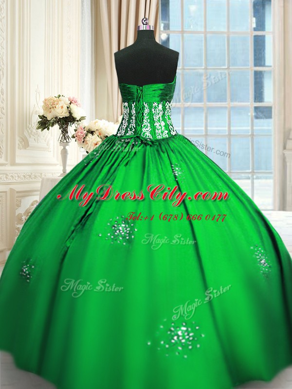 Strapless Lace Up Beading and Appliques and Ruching Sweet 16 Quinceanera Dress Sleeveless