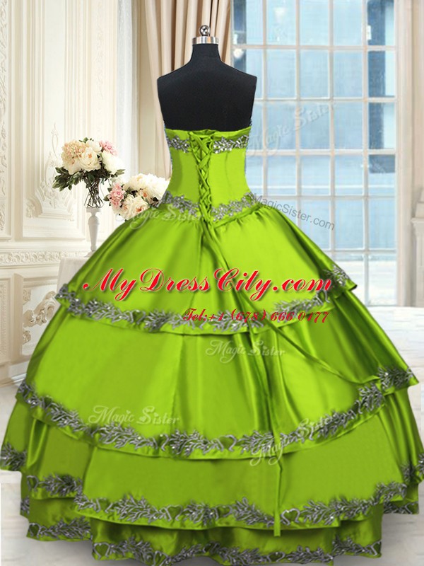 Unique Sweetheart Sleeveless Taffeta Quinceanera Dress Beading and Embroidery and Ruffled Layers Lace Up