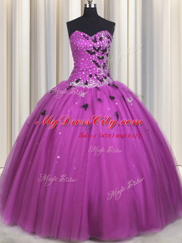 Sleeveless Lace Up Floor Length Beading and Appliques Quinceanera Dresses