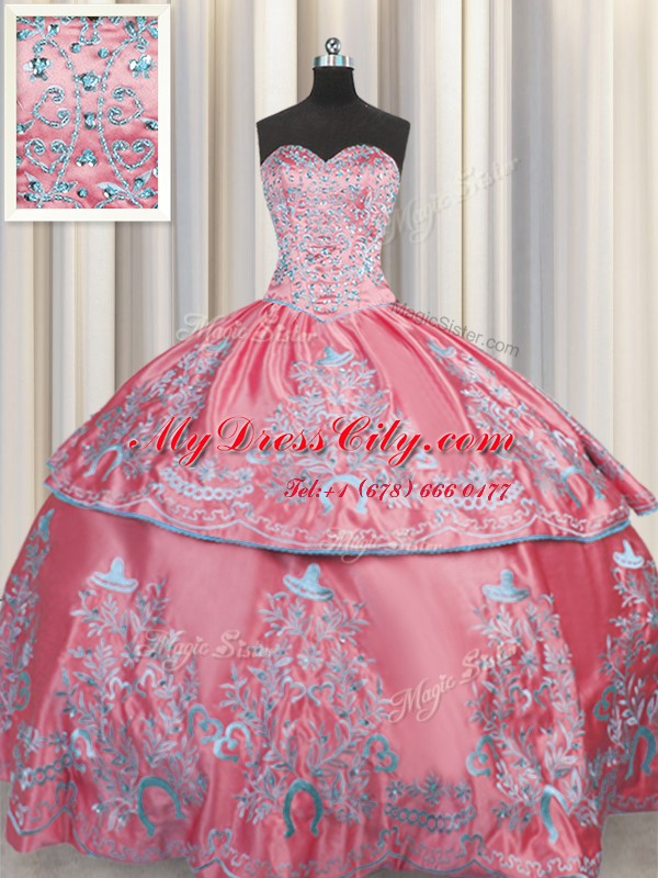 Sleeveless Beading and Embroidery Lace Up Quinceanera Dresses