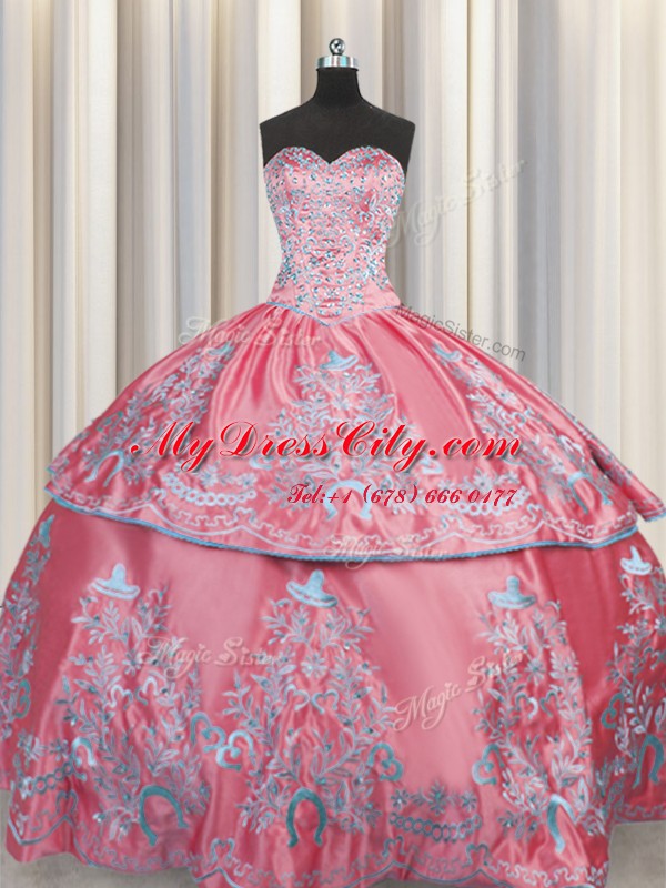 Sleeveless Beading and Embroidery Lace Up Quinceanera Dresses