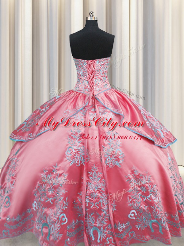 Sleeveless Beading and Embroidery Lace Up Quinceanera Dresses