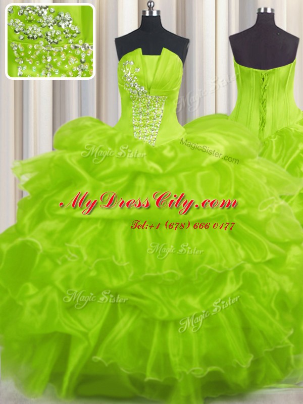 Dazzling Pick Ups Floor Length Ball Gowns Sleeveless Ball Gown Prom Dress Lace Up