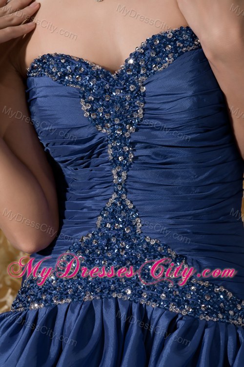 Royal Blue Sweetheart Beading High-low Prom Evening Dress