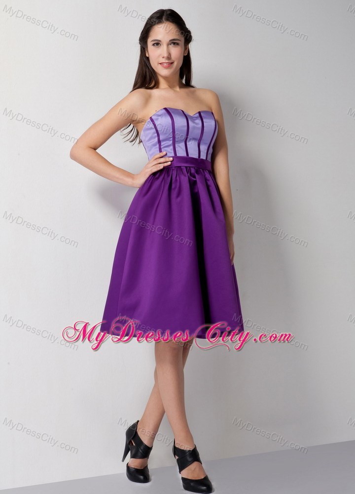 Eggplant Purple A-line Sweetheart Knee-length Homecoming Dress