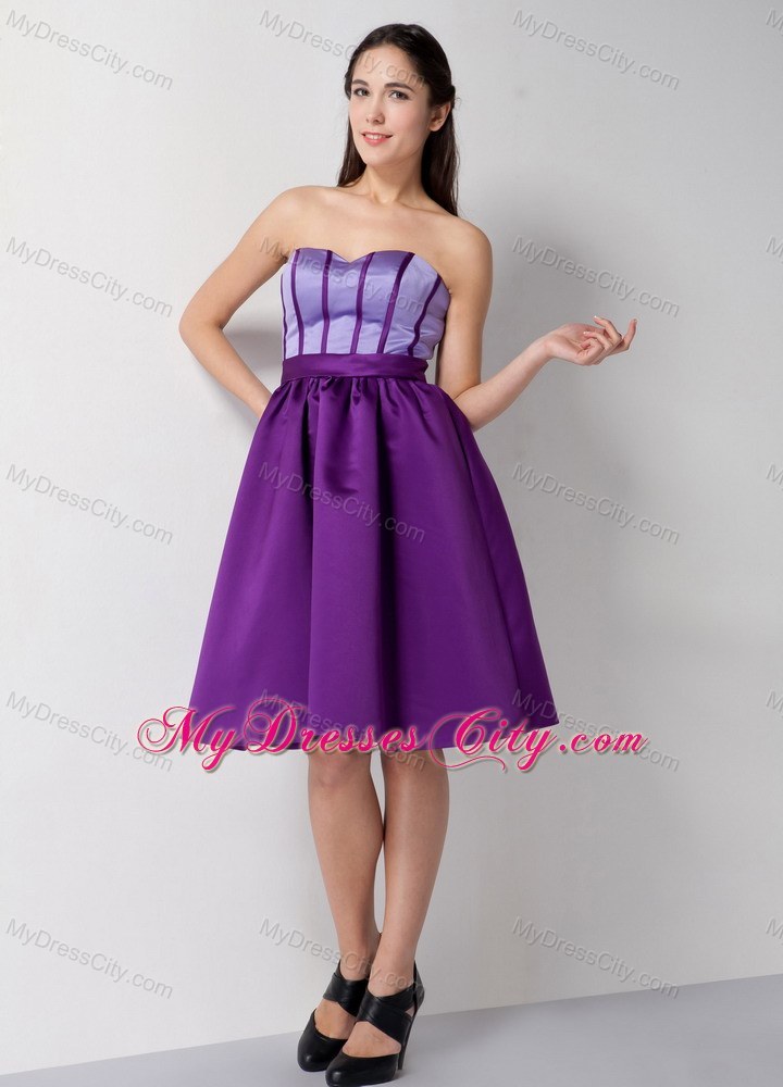 Eggplant Purple A-line Sweetheart Knee-length Homecoming Dress