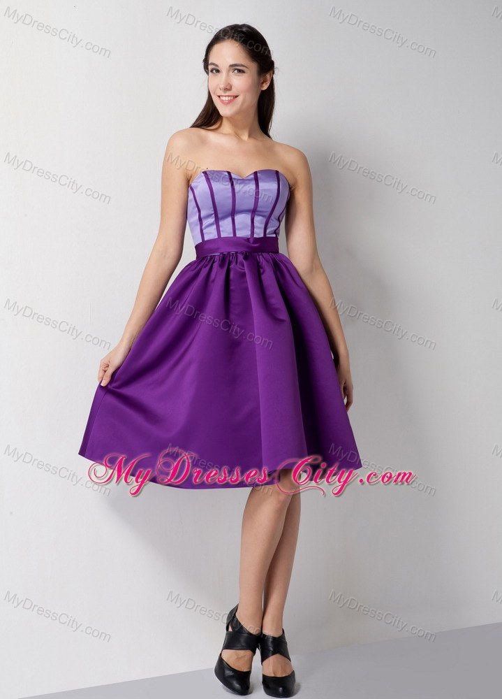 Eggplant Purple A-line Sweetheart Knee-length Homecoming Dress