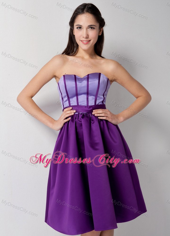 Eggplant Purple A-line Sweetheart Knee-length Homecoming Dress