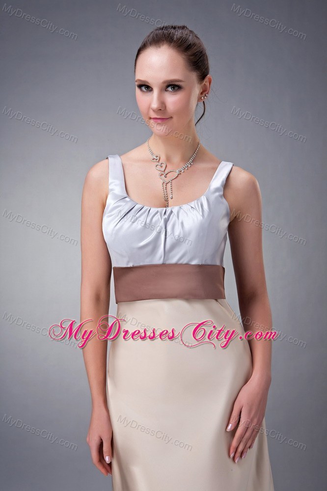 Scoop Straps Multi-colored Prom Homecoming Dress with Belt