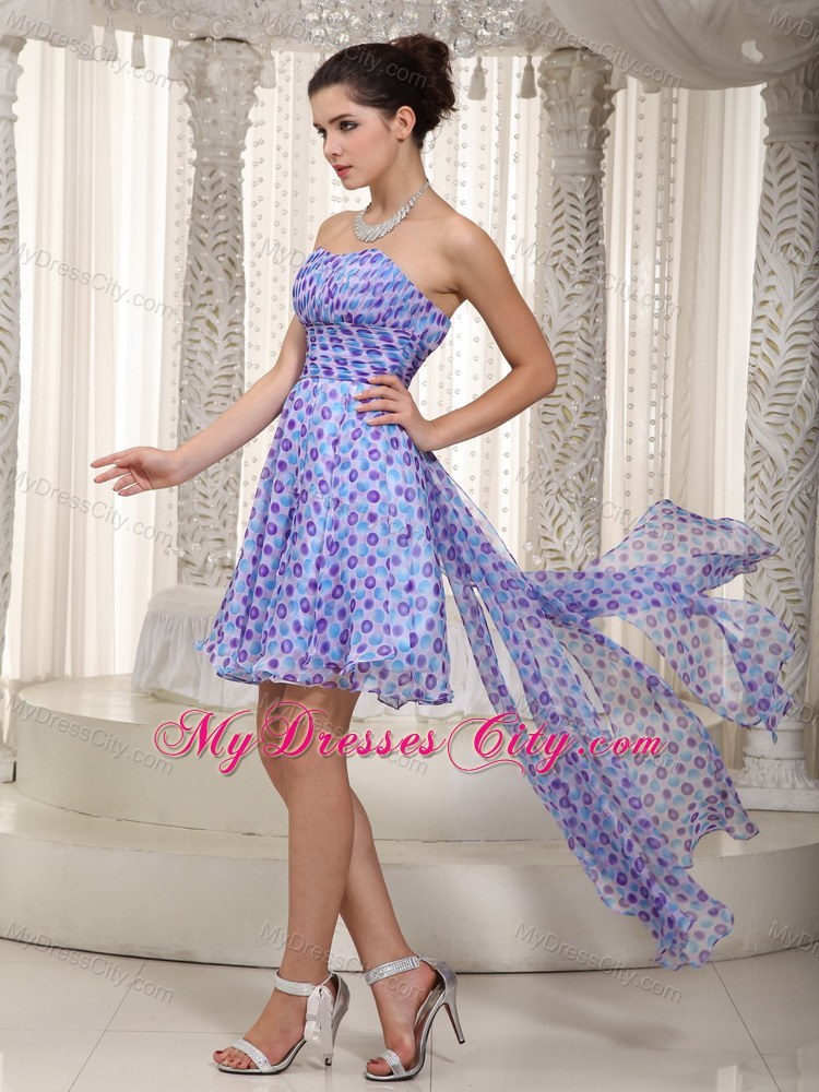 Printing High-low Sweetheart Cool Back Cocktail Homecoming Dress