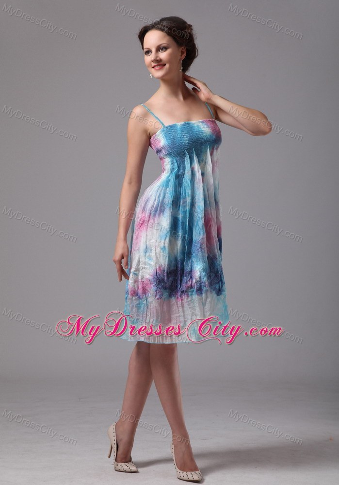 Colorful Printing Spaghetti Straps Short Homecoming Dress 2013