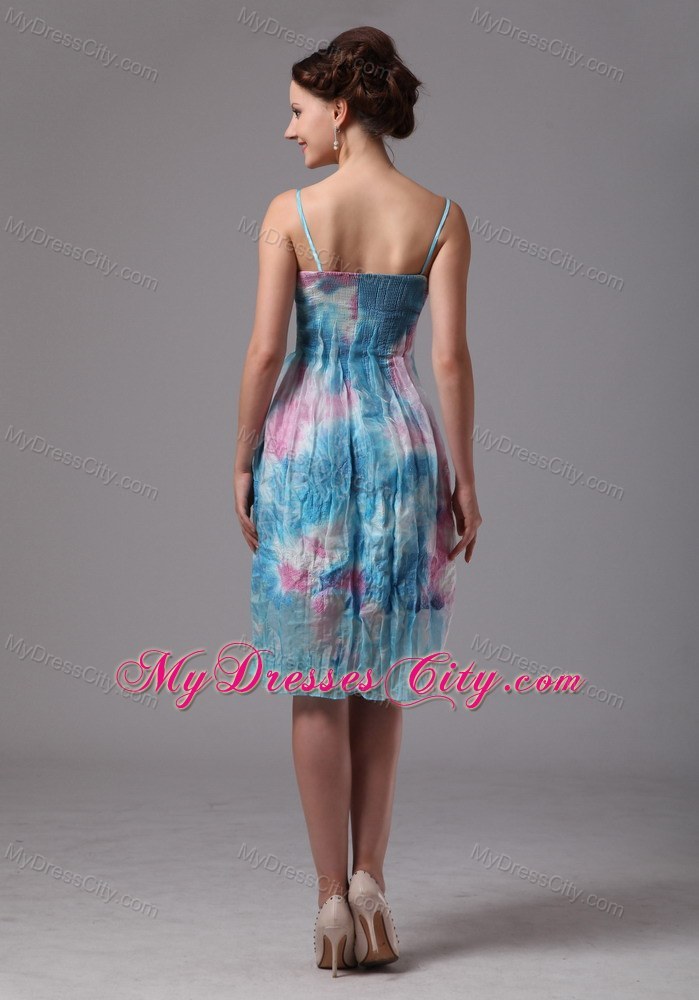 Colorful Printing Spaghetti Straps Short Homecoming Dress 2013