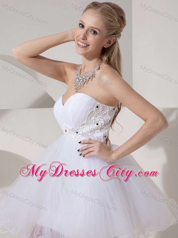 White Homecoming Cocktail Dresses Sweetheart Organza Beading