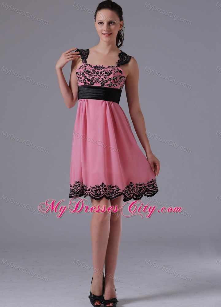 Violet Red Lace Straps Appliques Homecoming Cocktail Dresses