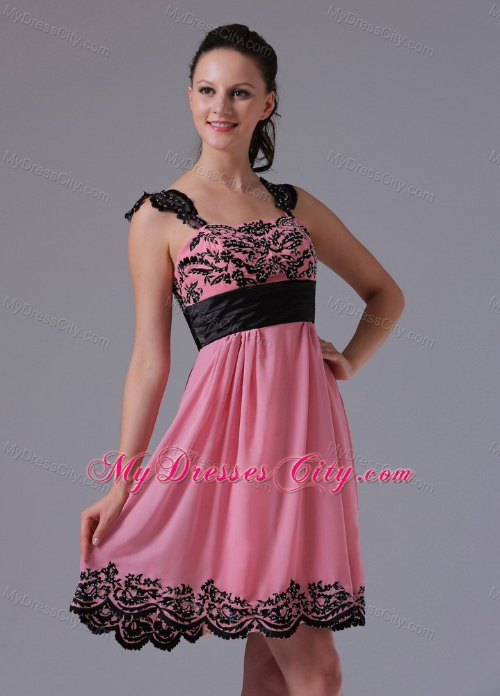 Violet Red Lace Straps Appliques Homecoming Cocktail Dresses