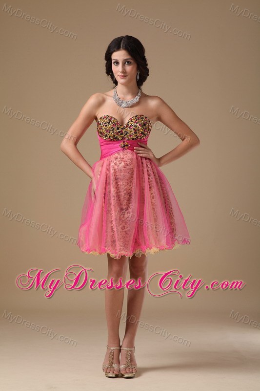 Multi-color Beading Leopard Organza Prom Homecoming Dresses