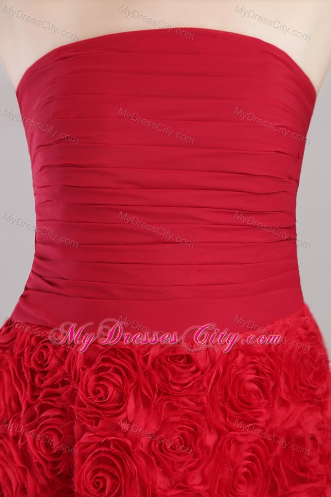 Rolling Flowers Cool Back Prom Homecoming Dress Wine Red Ruched