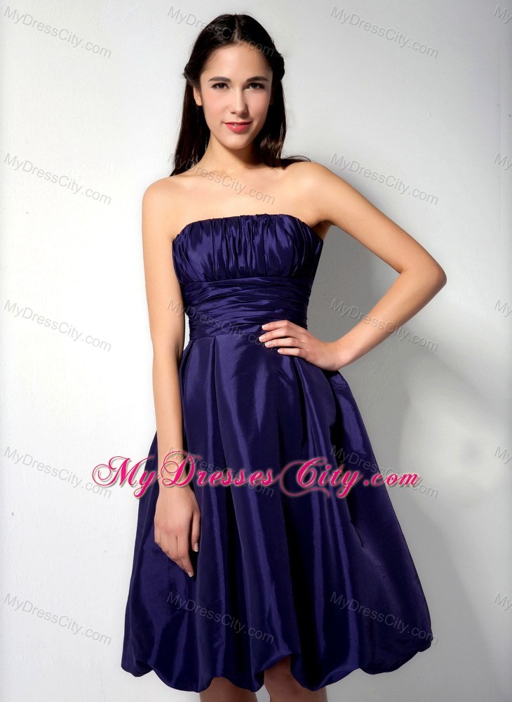 Ruched A-line Strapless Knee-length Bridesmaids Dresses