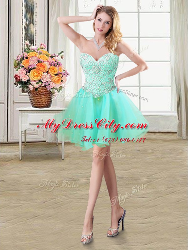 Fashionable Four Piece Apple Green Ball Gowns Sweetheart Sleeveless Organza Floor Length Lace Up Beading and Ruffles and Pick Ups Vestidos de Quinceanera