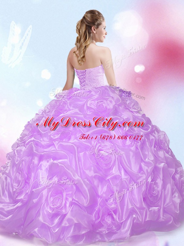 Wonderful Lavender Sweetheart Neckline Beading Quinceanera Dresses Sleeveless Lace Up