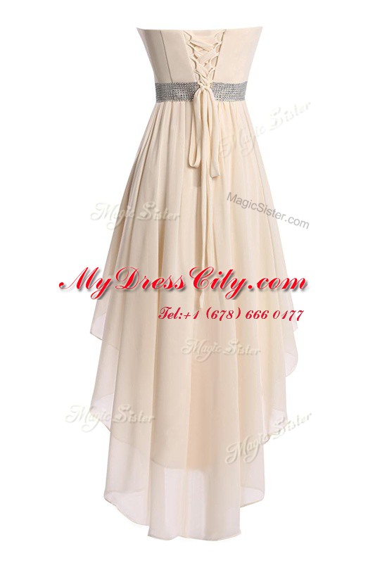 Custom Design Sleeveless Belt Lace Up Homecoming Party Dress