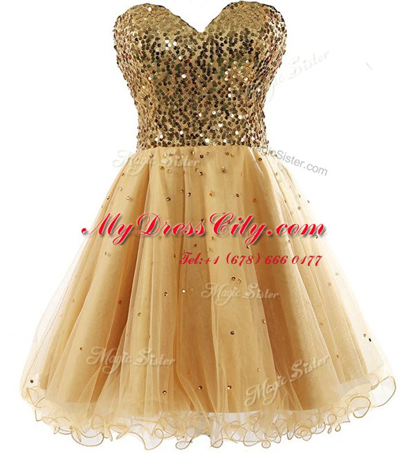 Black Sleeveless Beading and Ruching Knee Length Prom Dress