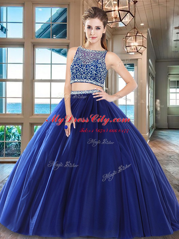 Clearance Sleeveless Beading Side Zipper Sweet 16 Quinceanera Dress