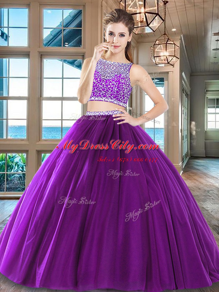 Clearance Sleeveless Beading Side Zipper Sweet 16 Quinceanera Dress