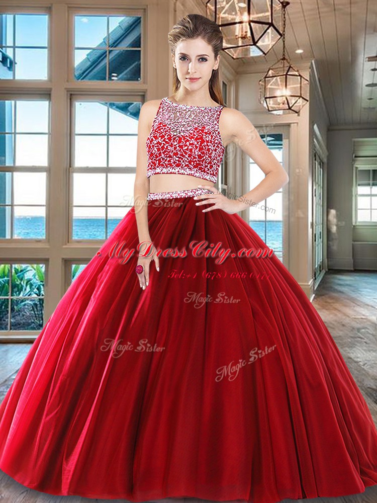 Clearance Sleeveless Beading Side Zipper Sweet 16 Quinceanera Dress