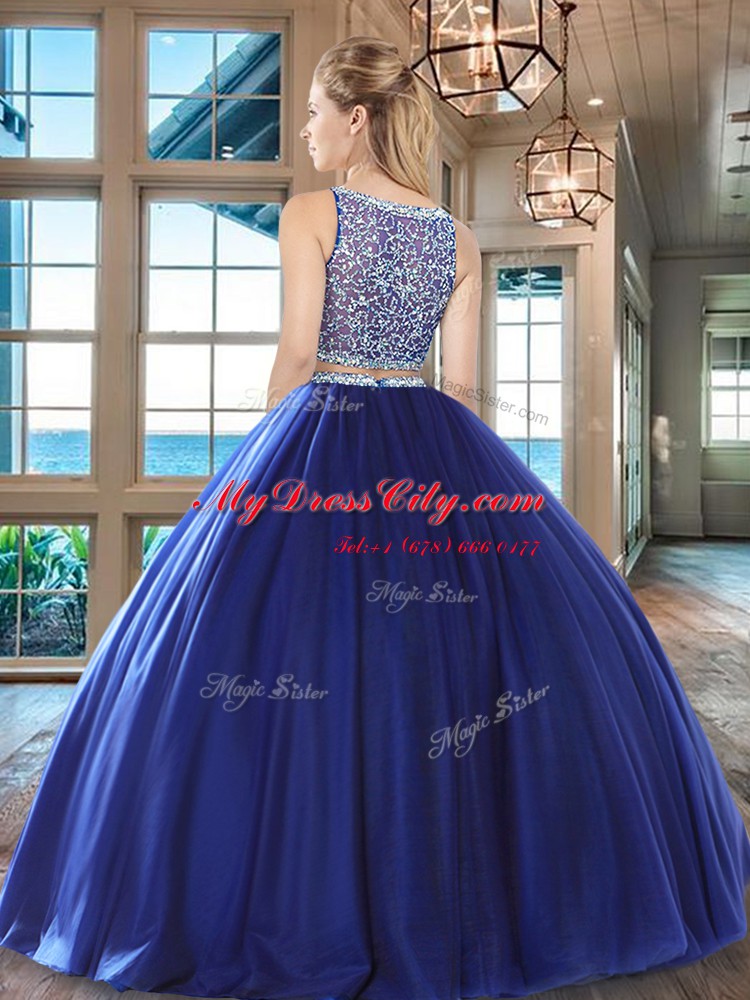 Clearance Sleeveless Beading Side Zipper Sweet 16 Quinceanera Dress