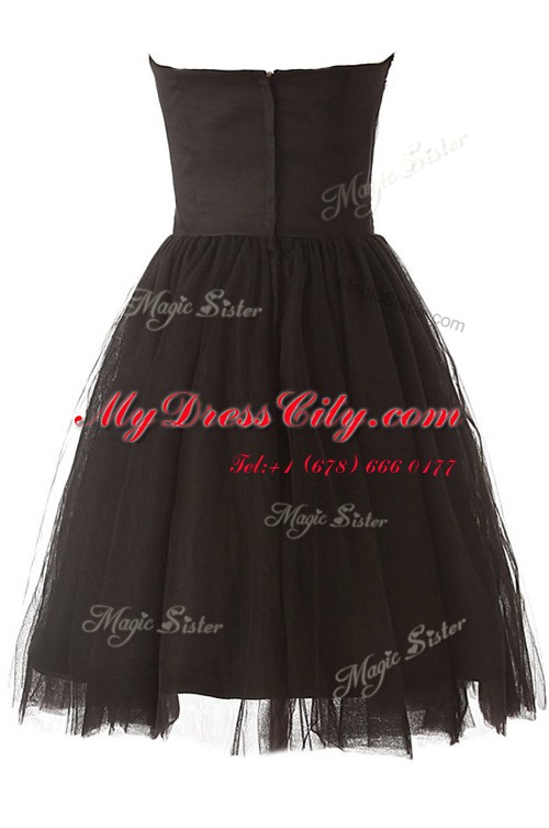 Organza Sleeveless Knee Length Prom Dress and Beading