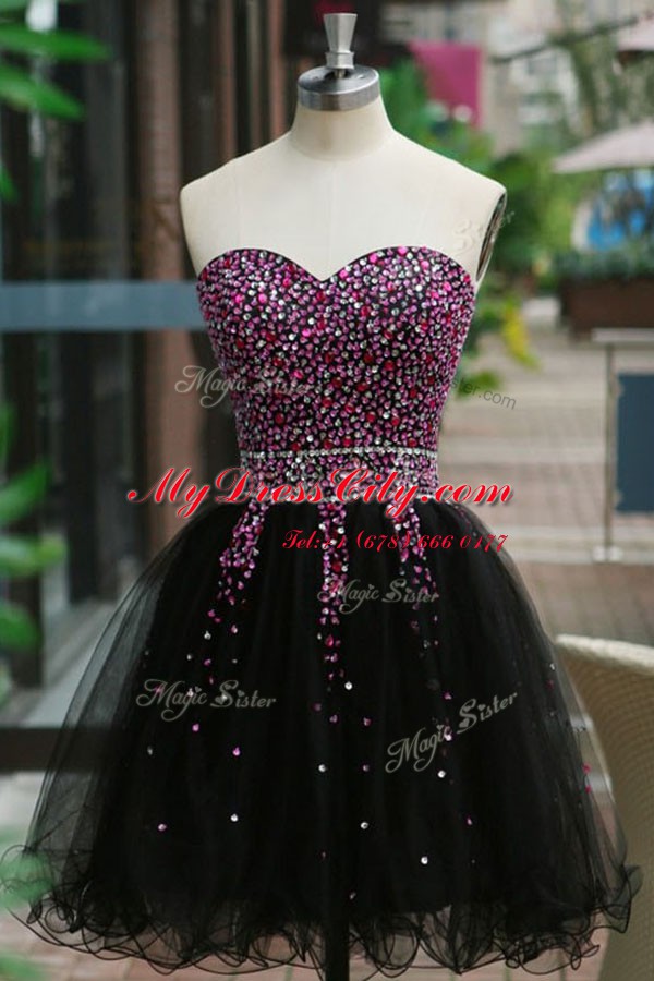 Organza Sleeveless Knee Length and Beading