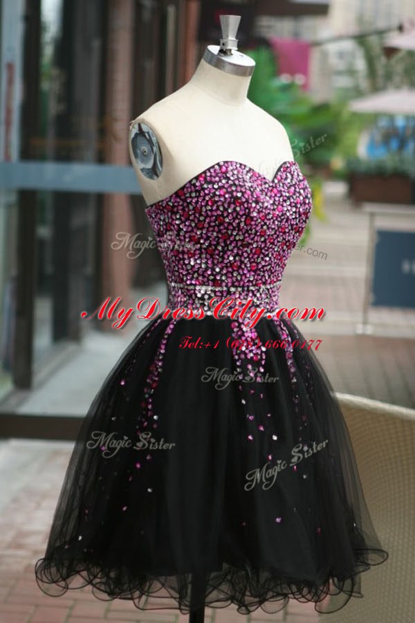 Organza Sleeveless Knee Length and Beading