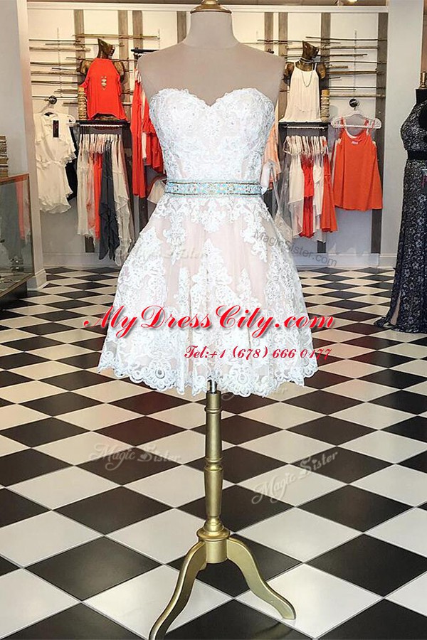 Custom Design Sleeveless Lace Zipper Prom Party Dress