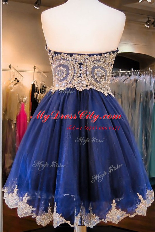 Royal Blue Sweetheart Neckline Beading Party Dress Wholesale Sleeveless Side Zipper