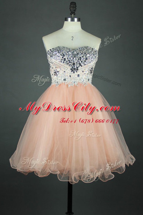 Sumptuous Sweetheart Sleeveless Tulle Womens Evening Dresses Sashes ribbons Zipper