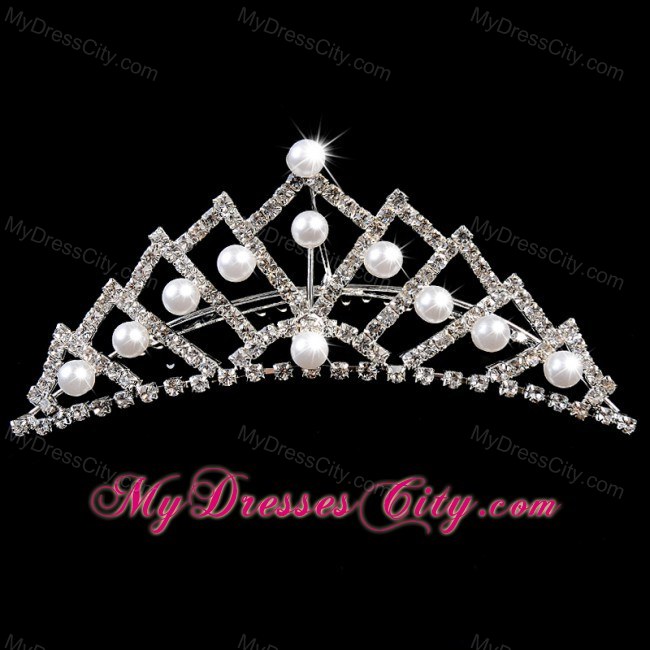 Lovely Tiara With Beaded and Imitation Pearl Decorate